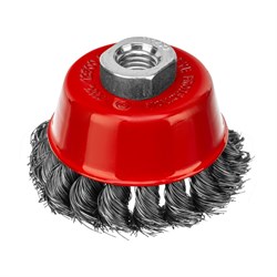 Щетка для УШМ, 75 мм, М14, "чашка", крученая проволока 0.35 мм Matrix 74614 - фото 768786