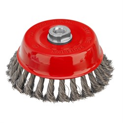 Щетка для УШМ, 125 мм, М14, "чашка", крученая проволока 0.35 мм Matrix 74617 - фото 768799