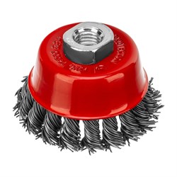 Щетка для УШМ, 75 мм, М14, "чашка", крученая проволока 0.8 мм Matrix 74622 - фото 768819