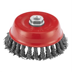 Щетка для УШМ, 125 мм, М14, "чашка", крученая проволока 0.8 мм Matrix 74625 - фото 768832