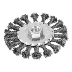 Щетка для УШМ 100 мм, М14, плоская, крученая проволока 0.35 мм Matrix 74631 - фото 768844