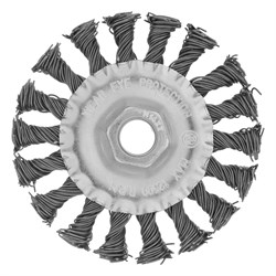 Щетка для УШМ 100 мм, М14, плоская, крученая проволока 0.8 мм Matrix 74643 - фото 768872