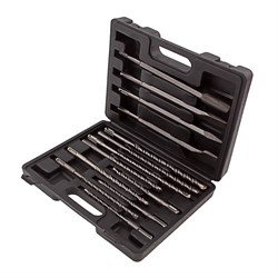 Набор буров по бетону, 6-8-10 х 160, 8-10-12 х 210, 10-12-14 х 260 мм, зубила 4 шт, SDS Plus Matrix 71098 - фото 769108