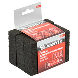Губка для шлифования, 100 х 70 х 25 мм, средняя жестк, 3 шт, P 60/80, P 60/100, P 80/120 Matrix 75710 - фото 769360