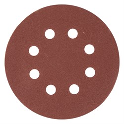 Круг абразивный на ворсовой подложке под "липучку", перфорированный, P 180, 125 мм, 5 шт Matrix 73808 - фото 769889