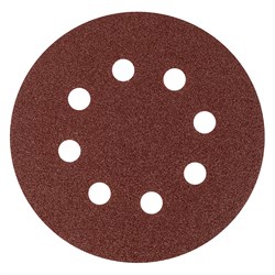 Круг абразивный на ворсовой подложке под "липучку", перфорированный, P 60, 125 мм, 5 шт Matrix 73803 - фото 769898