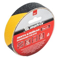 Лента клейкая противоскользящая, черно-желтая 25 мм x 5 м Matrix 88717 - фото 772257
