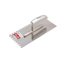 Гладилка из нержавеющей стали, 280 x 130 мм, деревянная ручка, зуб 8 x 8 мм Matrix 86739 - фото 772907