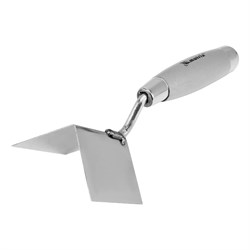 Мастерок из нержавеющей стали, 80 х 60 х 60 мм, для внешних углов, деревянная ручка Matrix 86312 - фото 772972