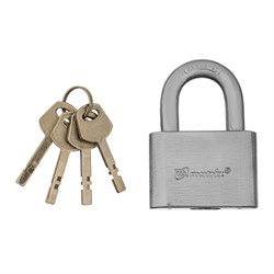 Замок навесной, хромированное покрытие 60 мм Matrix 91802 - фото 773442