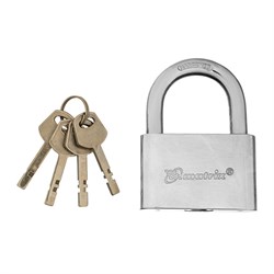 Замок навесной, хромированное покрытие 70 мм Matrix 91803 - фото 773450