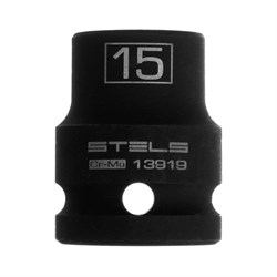 Головка ударная шестигранная, 15 мм, 1/2, CrMo Stels 13919 - фото 775772