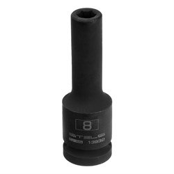 Головка ударная удлиненная шестигранная, 8 мм, 1/2, CrMo Stels 13932 - фото 775855