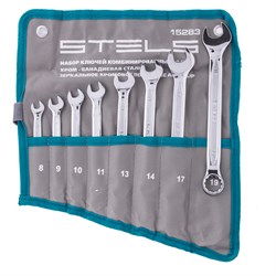 Набор ключей комбинированных 8 шт, 8-19 мм,  антислип Stels 15283 - фото 776379