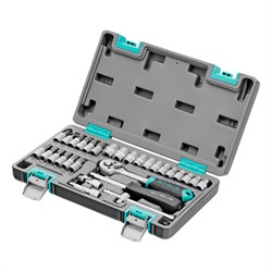 Набор инструментов, 1/4", CrV, пластиковый кейс 29 предметов Stels 14100 - фото 776613