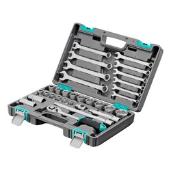 Набор инструментов, 1/2", CrV, пластиковый кейс 31 предмет Stels 14102 - фото 776657