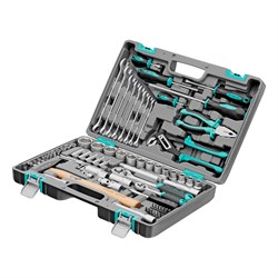 Набор инструментов, 1/2", 1/4", CrV, пластиковый кейс 76 предметов Stels 14104 - фото 776699