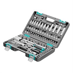Набор инструментов, 1/2", 1/4", CrV, пластиковый кейс 94 предмета Stels 14106 - фото 776793