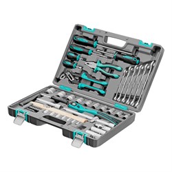 Набор инструментов, 1/2", Cr-V, S2, усиленный кейс, 58 предметов Stels 14113 - фото 776927