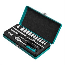 Набор торцевых головок с трещоткой, 1/4", 18 предметов Stels 13573 - фото 777155