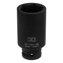 Головка ударная удлиненная шестигранная, 30 мм, 1/2, CrMo Stels 13951 - фото 777435