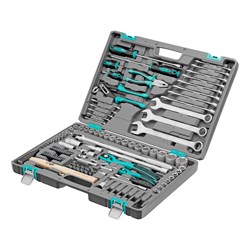 Набор инструментов, 1/4", 1/2", Cr-V, S2, усиленный кейс, 119 предметов Stels 14112 - фото 777614