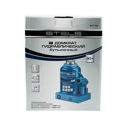 Домкрат гидравлический бутылочный, 30 т, H подъема 240-370 мм Stels 51112 - фото 780503