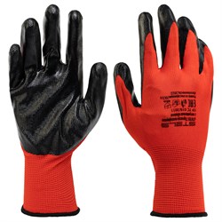 Перчатки полиэфирные с чёрным нитрильным покрытием, размер 9, 13 класс вязки Stels 678705 - фото 780616