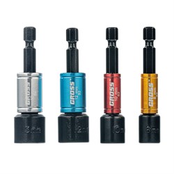 Набор бит с торцевыми головками 8, 10,12, 13 мм, магнит. Nut-Driver, S2 Gross 11627 - фото 780869