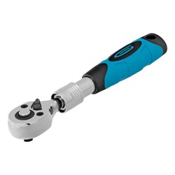 Ключ-трещотка телескопический 1/4", 150-200 мм, CrV, 72 зуба, с быстрым сбросом, хром Gross 14074 - фото 781547