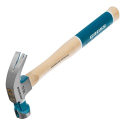 Молоток-гвоздодер, 450 г, угол 45, магнит, обрезиненная рукоятка American hickory GROSS 10415 - фото 781646