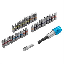 Набор бит, магнитный адаптер, сталь S2, пластиковый кейс, 32 предмета Gross 11363 - фото 782475