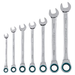 Набор ключей комбинированных с трещоткой, 8-19 мм, 7 шт, CrV Gross 14890 - фото 782750