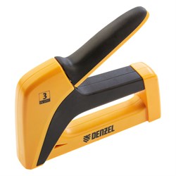 Степлер мебельный, пластиковый корпус, тип скобы: 13, 53, 300, 6-14 мм, Denzel 40210 - фото 788435