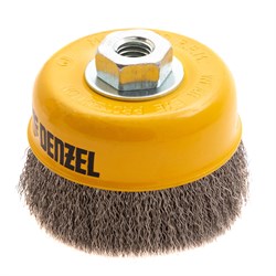 Щетка для УШМ, 100 мм, "Чашка", витая нержавеющая проволока 0.3 мм, М14 Denzel 746053 - фото 788997