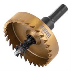 Коронка по металлу HSS, 53 мм, нитридтитановое покрытие Denzel 724117 - фото 789358