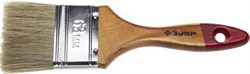 ЗУБР  Универсал 63 мм, 2,5 светлая натуральная щетина, деревянная ручка, Плоская кисть, МАСТЕР (4-01003-063) - фото 79090