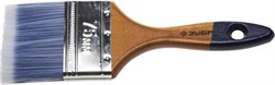 ЗУБР  Аква 75 мм, 3 светлая искусственная щетина, деревянная ручка, Плоская кисть, МАСТЕР (4-01007-075) - фото 79105