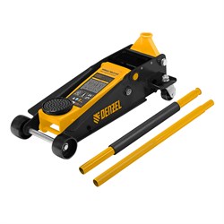 Домкрат гидравлический подкатной 3 т, с фиксатором, быстрый подъем, 135-480 мм, профессиональный Denzel 51138 - фото 793941