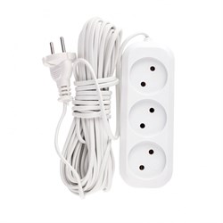 Удлинитель бытовой, без заземления, 10 м, 3 розетки, 6 А, серия УХ6 Denzel 95929 - фото 794484