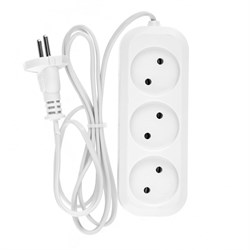 Удлинитель бытовой, без заземления, 2 м, 3 розетки, 6 A, серия УХ6 Denzel 95925 - фото 794487