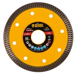 Диск алмазный отрезной 115 х 22,2мм, сплошной, супертонкий, горячий пресс, сухой/мокрый рез Denzel 73057 - фото 797336