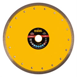 Диск алмазный отрезной 230 х 22,2мм, сплошной, супертонкий, горячий пресс, сухой/мокрый рез Denzel 73074 - фото 797350