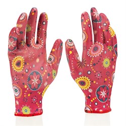 Перчатки садовые из полиэстера с нитрильным обливом, красные, M Palisad 67746 - фото 799539