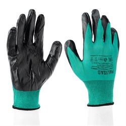 Перчатки полиэфирные с черным нитрильным покрытием маслобензостойкие, L, 15 класс вязки Palisad 67865 - фото 799563