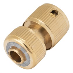 Соединитель латунный, быстросъемный для шланга 1/2, аквастоп Palisad 66240 - фото 800210