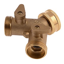 Разветвитель двухканальный, регулируемый, внешняя и внутренняя резьба 3/4, латунный Palisad 66523 - фото 800311