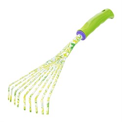 Грабли веерные 9 - зубые, 130 х 415 мм, стальные, пластиковая рукоятка, Flower Green, Palisad 620425 - фото 801747