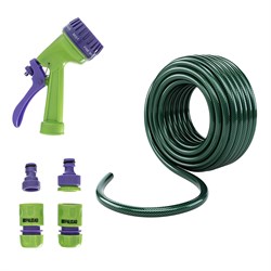Набор поливочный, шланг 1/2", 25 м, 7 режимов пистолет, соединитель, адаптер Palisad 67426 - фото 801963