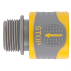 Соединитель быстросъемный, наружная резьба 3/4, с аквастоп Palisad Luxe 66233 - фото 802748